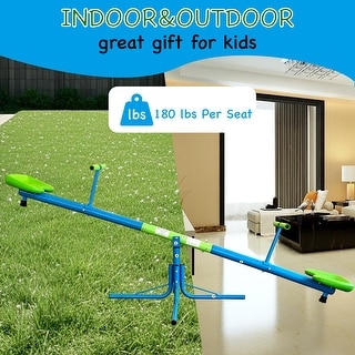 Upgraded Swiveling 360 Degrees Toddlers Sit and Spin Teeter Totter, Kids Outdoor Play Equipment for Backyard Playground