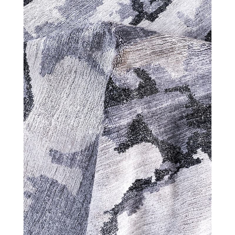 Modern One-of-a-Kind Hand-Knotted Area Rug, Gray - 8' 1" x 10' 1"
