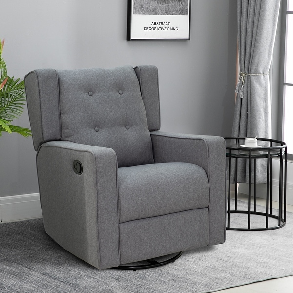 Upholstered best sale swivel recliner