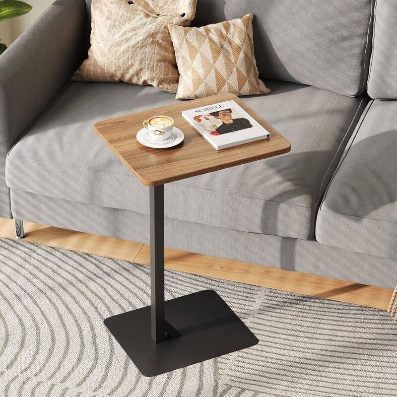 C Shaped End Table for Couch & Bedside - 15.7"D x 11.8"W x 23.6"H