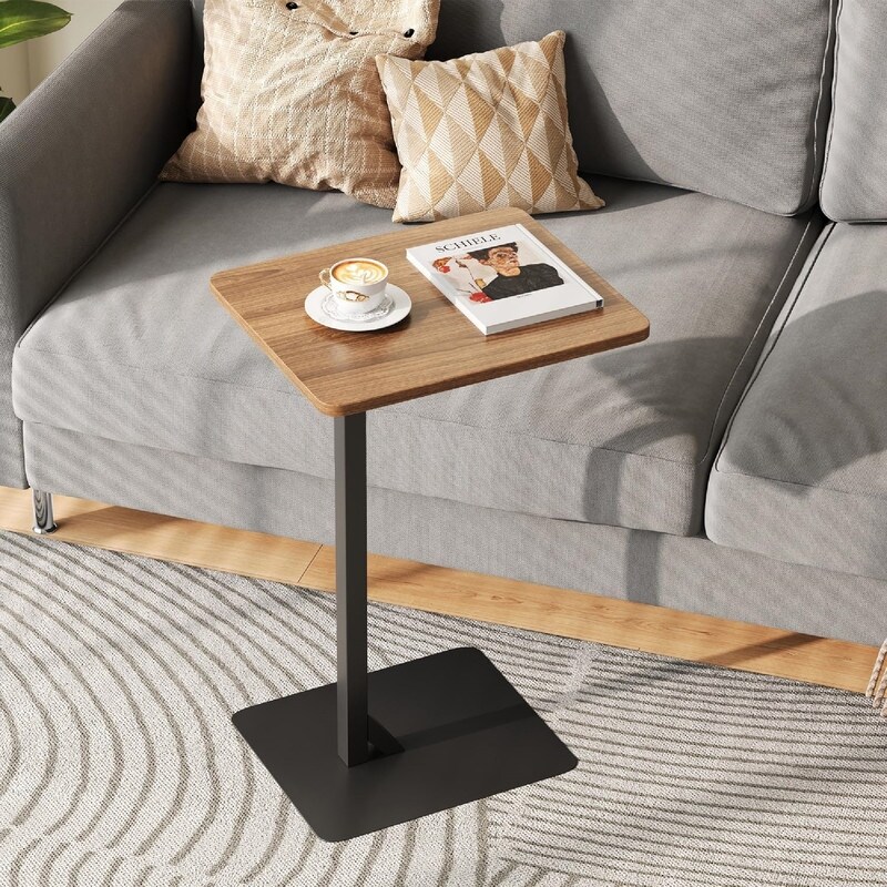 C Shaped End Table for Couch & Bedside - 15.7
