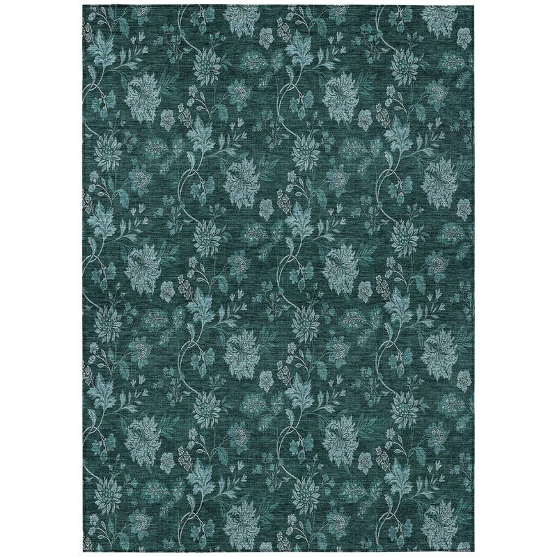 HomeRoots Floral Transitional Rectangle Outdoor Rug