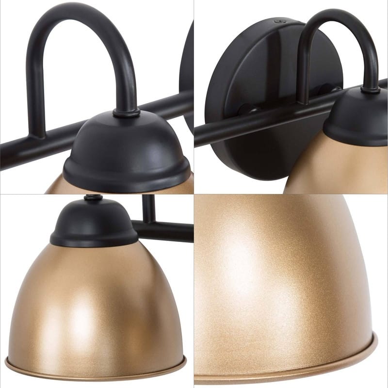 Modern Coastal 3-light LED Bathroom Bell Vanity Light Farmhouse Metal Shade Wall Sconces - L21.5"x W7"x H 6.5"