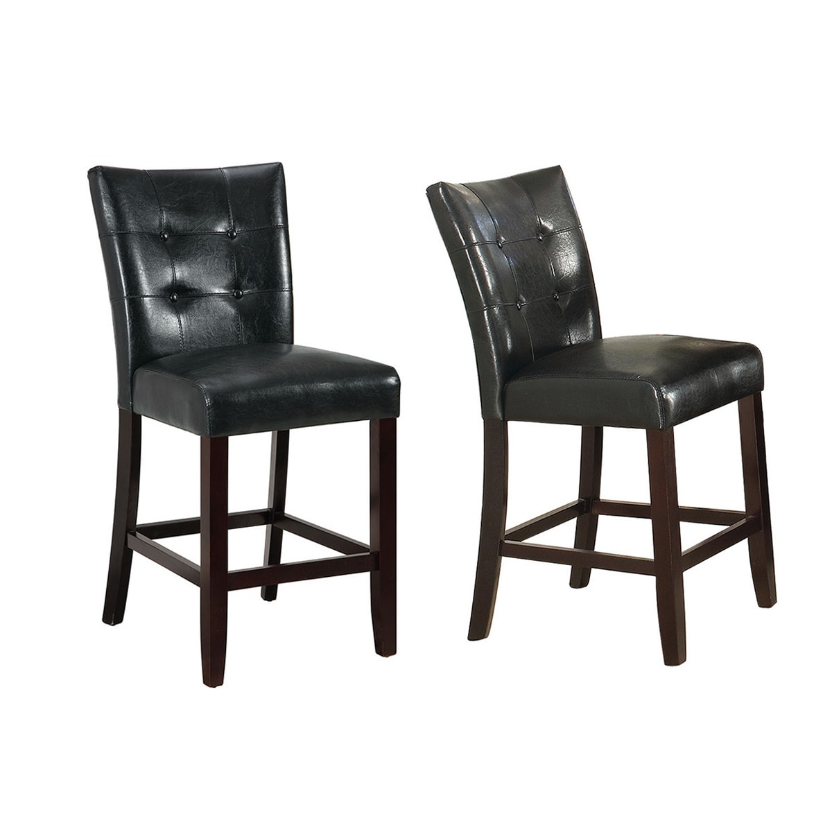 Set of 2 Faux Leather Upholstered High Dining Chairs