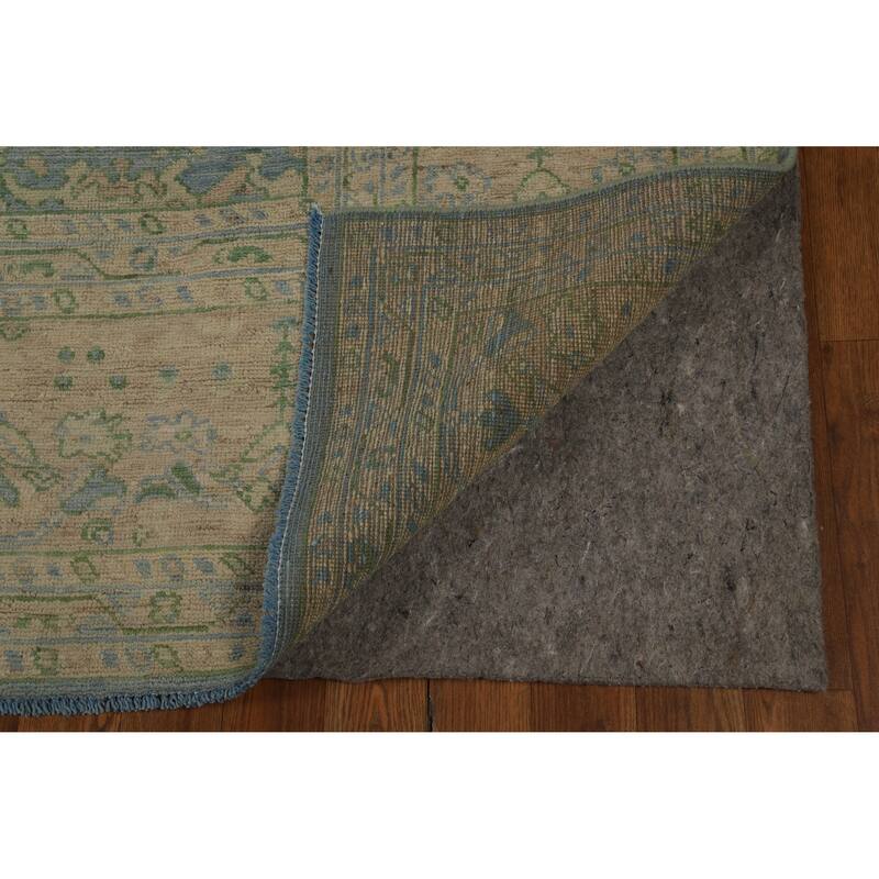 Floral Oushak Turkish Area Rug Hand-Knotted Vegetable Dye Wool Carpet - 7'11"x 9'11"