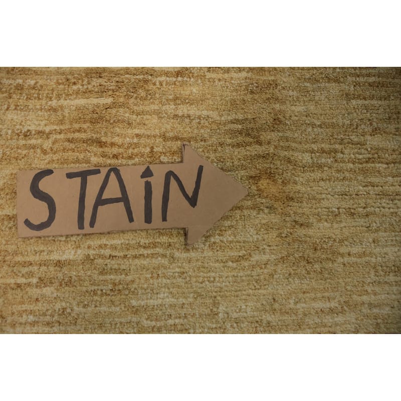 Hand Knotted Oriental 100% Wool Carpet Tribal Contemporary Yellow & Gold Gabbeh Area Rug - 5' 11'' X 4' 0''