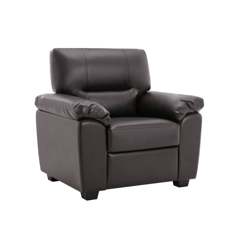 Morden Fort Upholstered Living Room Set, 2 Pieces - Faux Leather chair, Loveseat