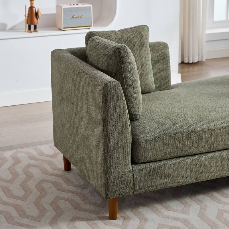 Wide Modern Double-Sided Upholstered Chaise Lounge