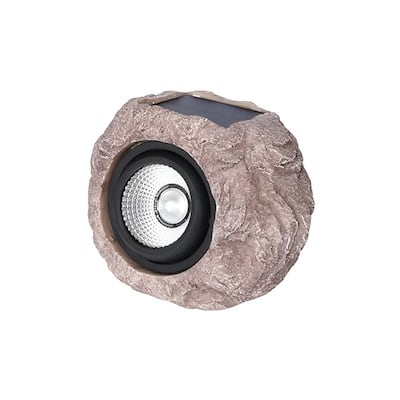 Solar Rock Lights for Pathway LED Garden Spotlight Waterproof - Brown