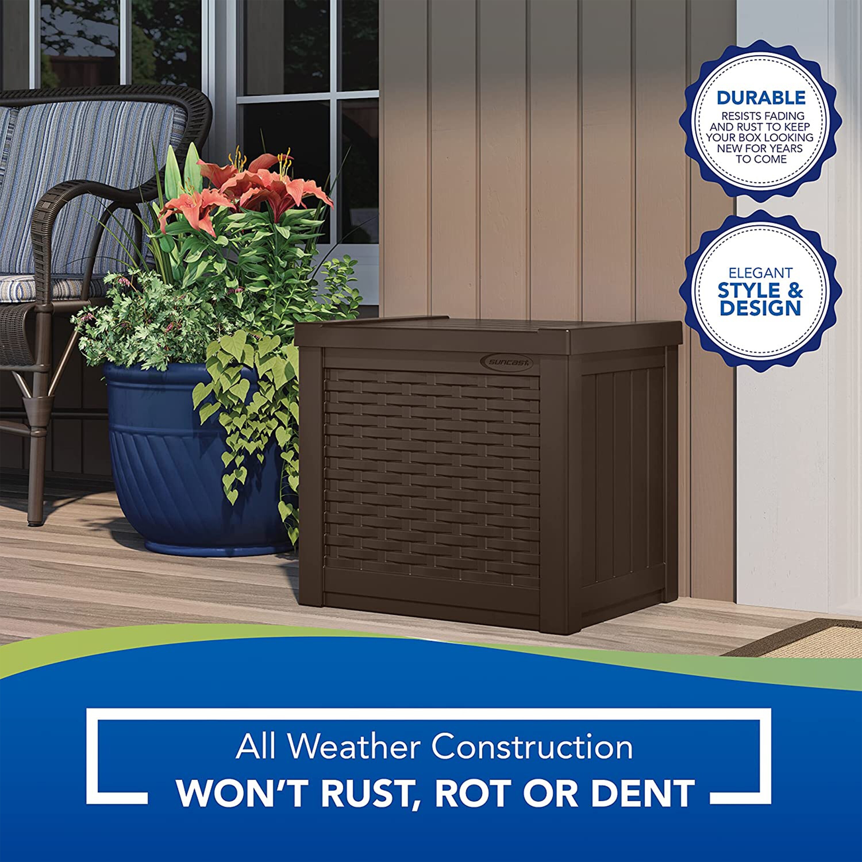 Suncast 22 gallon deck box java deals