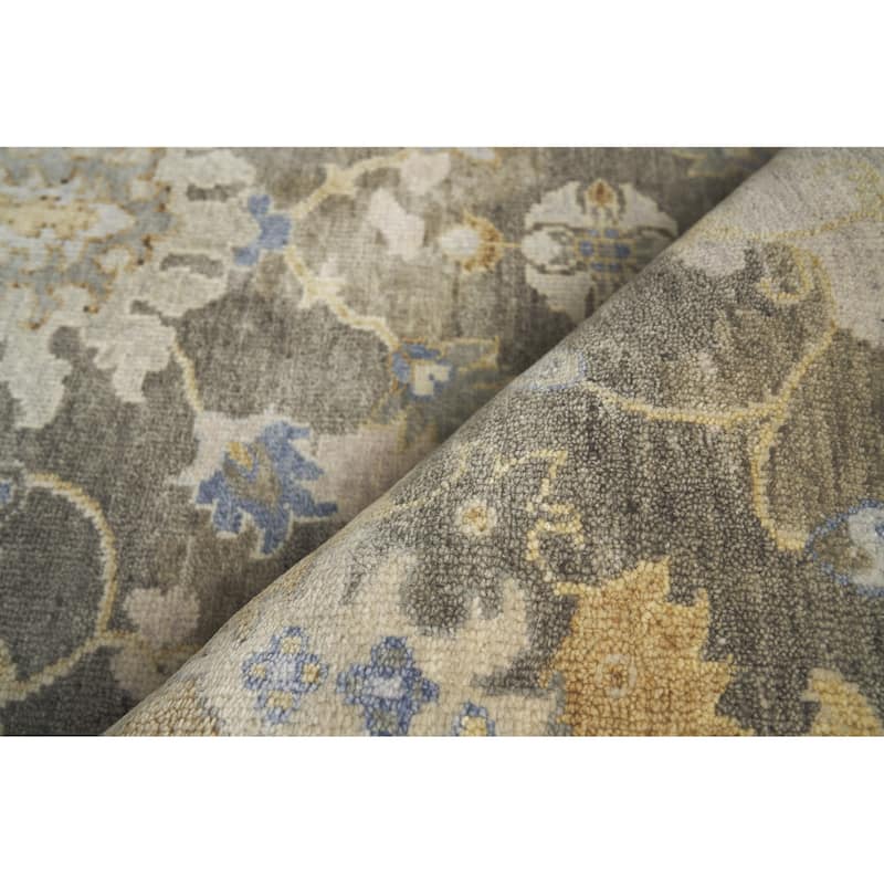 EXQUISITE RUGS Essex Hand-knotted New Zealand Wool Brown/Ivory/Rust Area Rug.