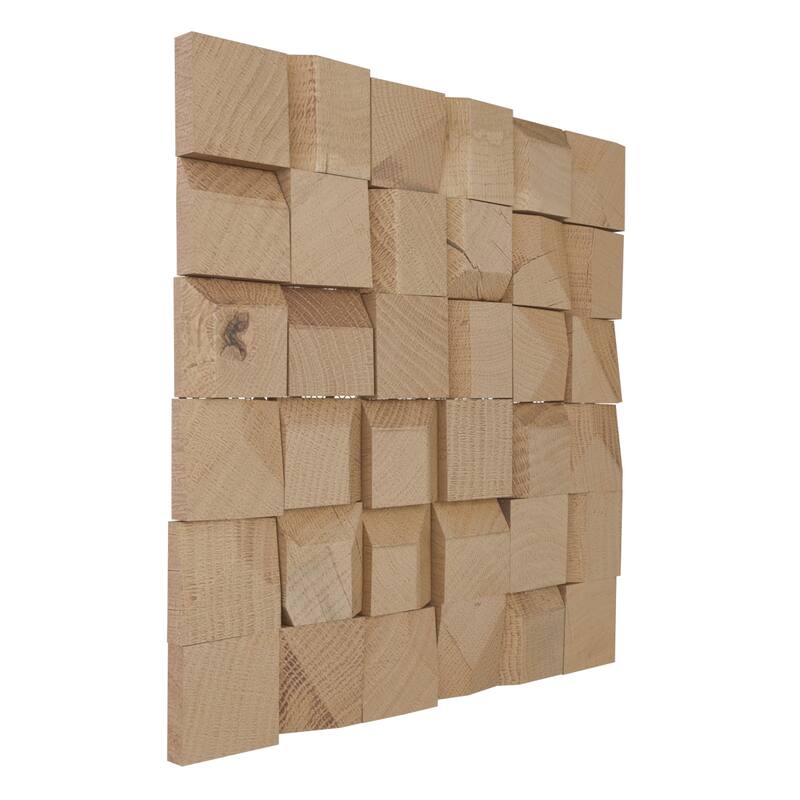 11 7/8"W x 11 7/8"H x 1/2"P Sierra Wood Mosaic Wall Tile, Oak - 11 7/8"W x 11 7/8"H x 1/2"P