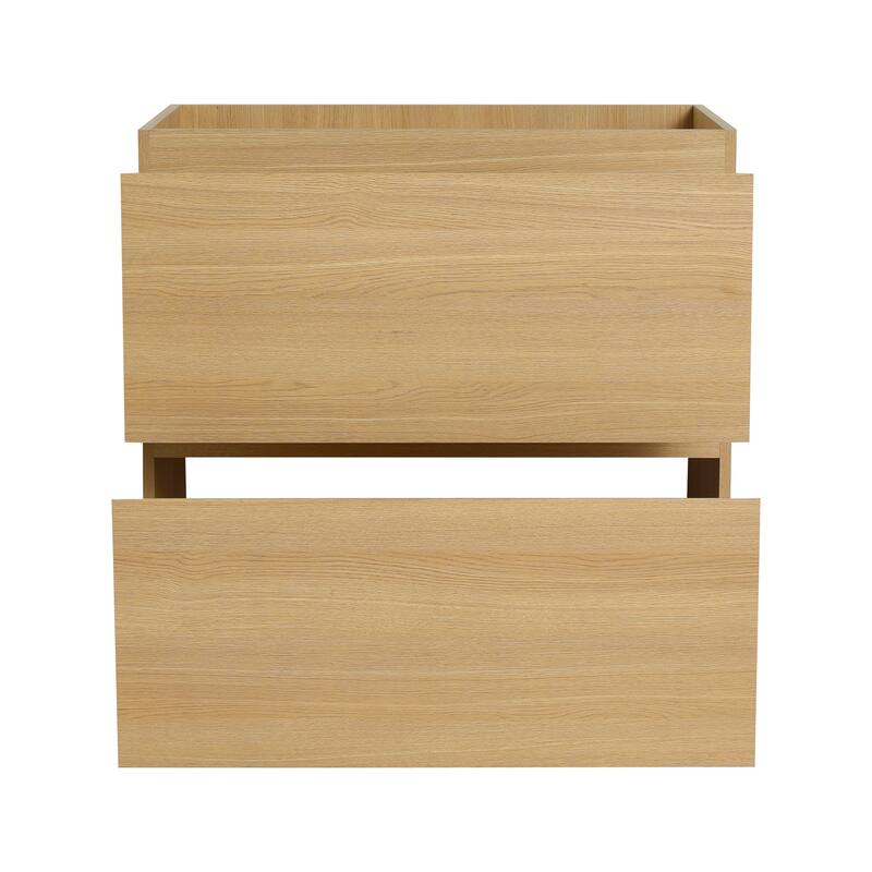 GDFStudio - Geneva Modern Wall-Mounted Bathroom Vanity Set with 2 Soft Close Drawers, Sink NOT INCLUDED