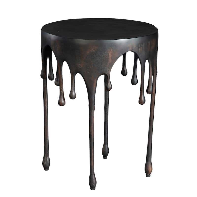 Hekman Side Table - Metal - Antique-Brass