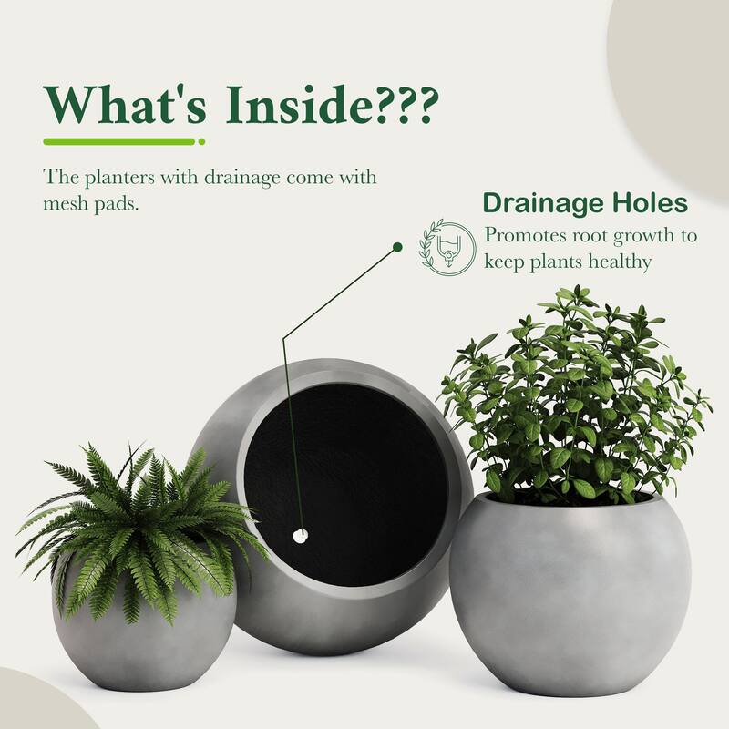 DTY Signature Mount Sherman 1-Piece Fiberstone Planter for Indoor/Outdoor