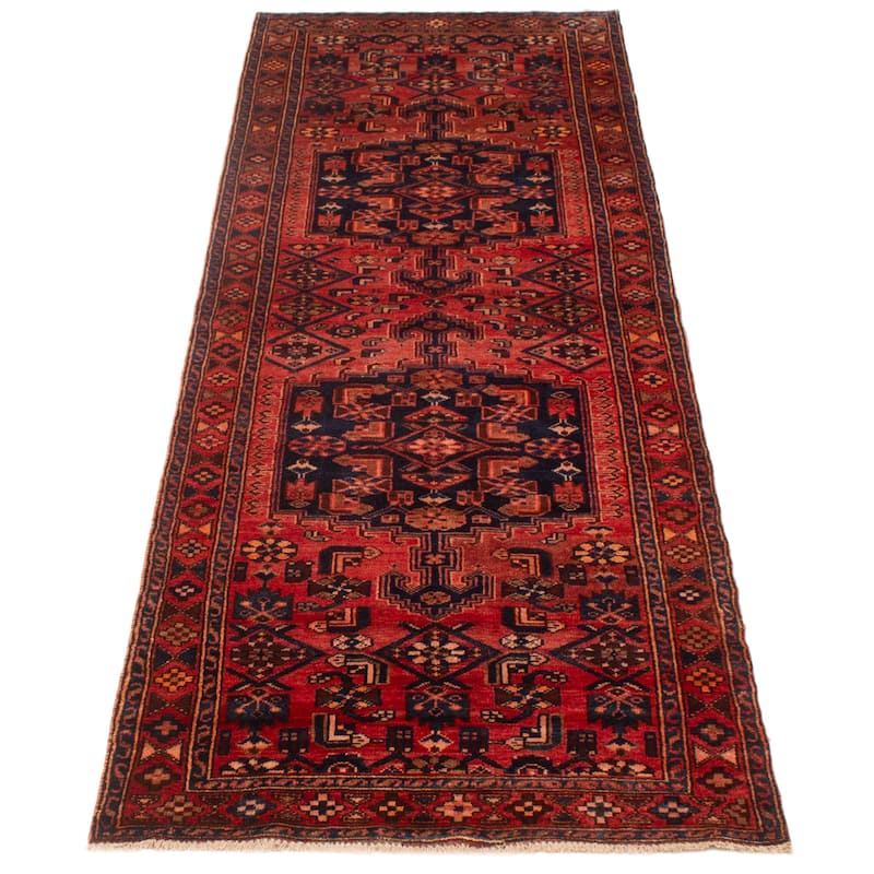 ECARPETGALLERY Hand-knotted Andelz Red Wool Rug - 3'7 x 10'2