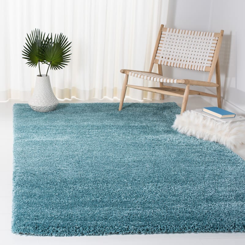 SAFAVIEH Milan Shag Maibritt 2-inch Thick Area Rug - 8'6" x 12' - Aqua Blue