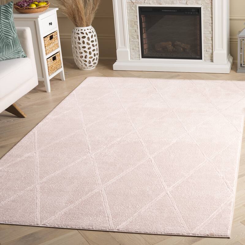 SAFAVIEH Revive Aura Trellis Rug - 6'7" Square - Pink