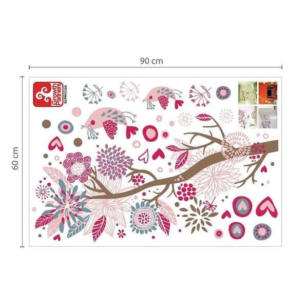 dimension image slide 2 of 3, Walplus Bird Butterflies Grass Children Kid Wall Sticker Nursery Decor