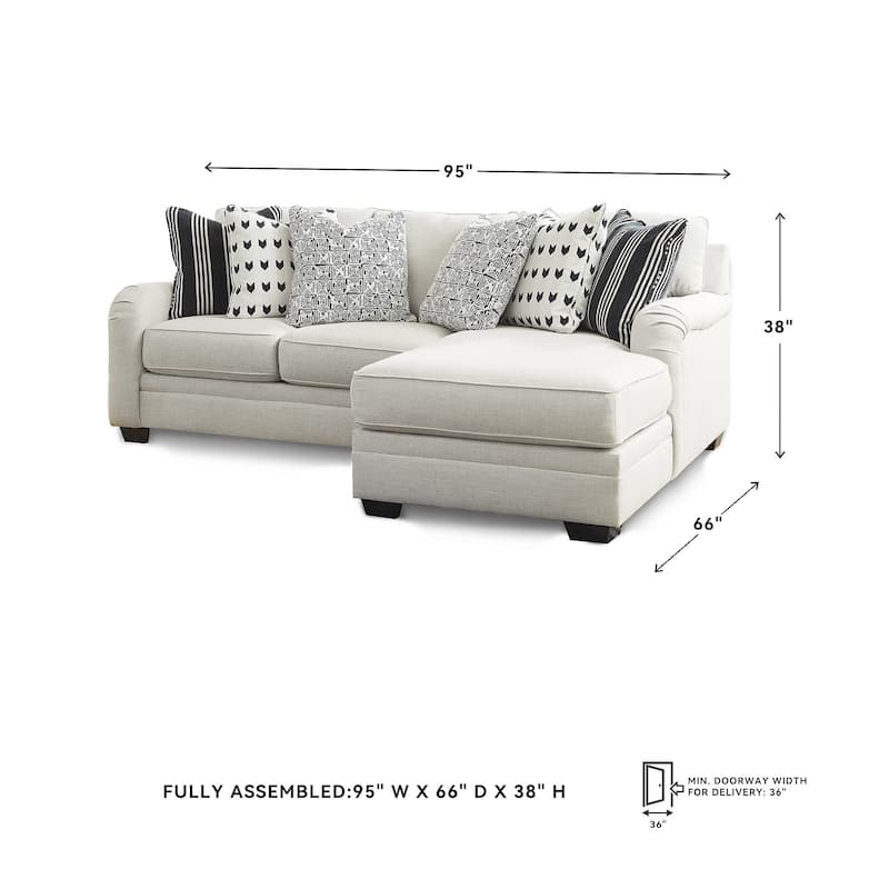 Signature Design by Ashley Huntsworth Dove Gray 2-Piece Sectional with Chaise - 95"W x 66"D x 38"H