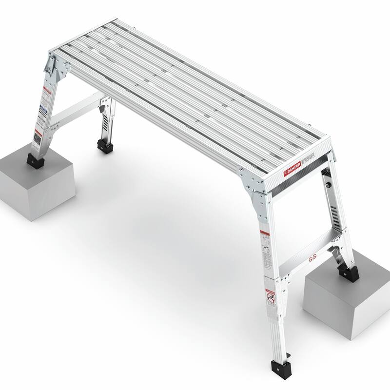 Aluminum Work Platform: Large Size Step Stool Folding Portable Work Bench