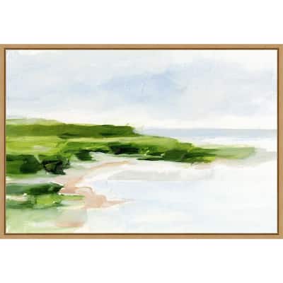 Blush Sandy Beach I by Ethan Harper (23 x 16 in.), Framed Canvas Wall Art Print - Sylvie Maple