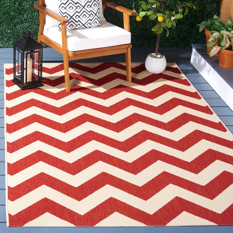 SAFAVIEH Courtyard Reeta Indoor/ Outdoor Waterproof Patio Backyard Rug - 8'x11' - Red