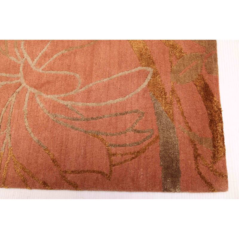 ECARPETGALLERY Hand-knotted Opulence Copper Silk, Wool Rug - 6'1 x 8'11