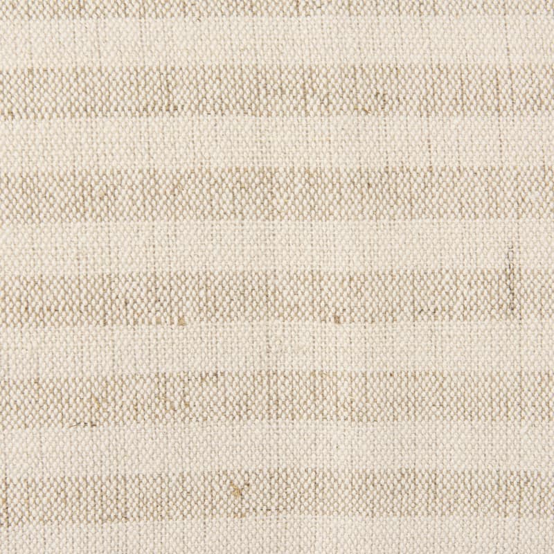 Jace Cream w/ Beige Stripe Linen-Cotton Square Decorative Pillow Cover