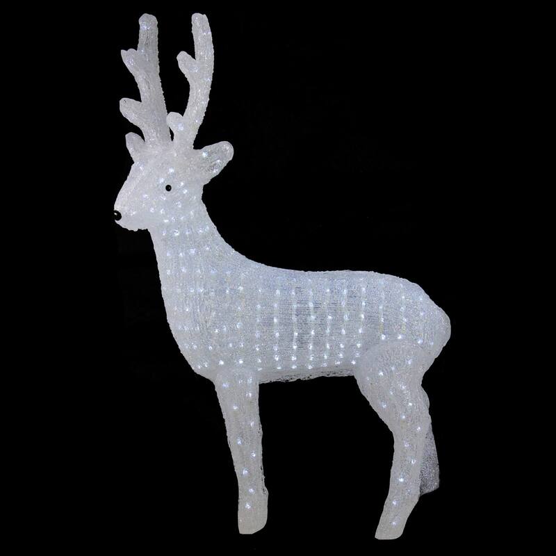 41" Lighted Acrylic Reindeer Christmas Display Decoration - White