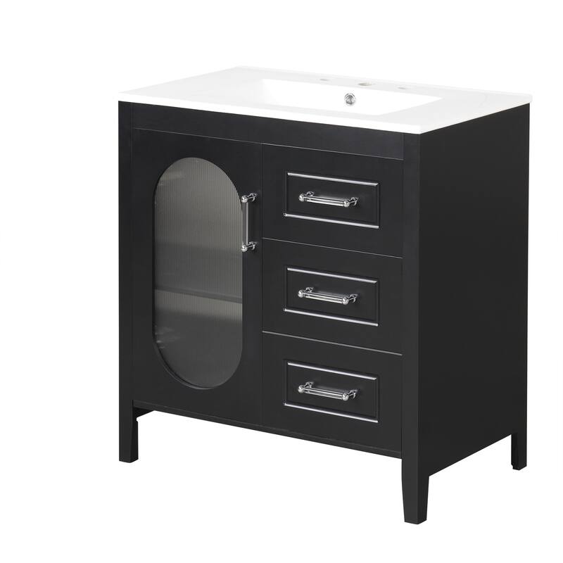 Bathroom Vanity Cabinet 30" Bathroom Vanity with Sink and Two Drawers