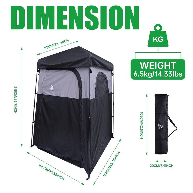 Instant Pop-Up Privacy Tent, Oversize Outdoor Shower, Changing, and Toilet Enclosure