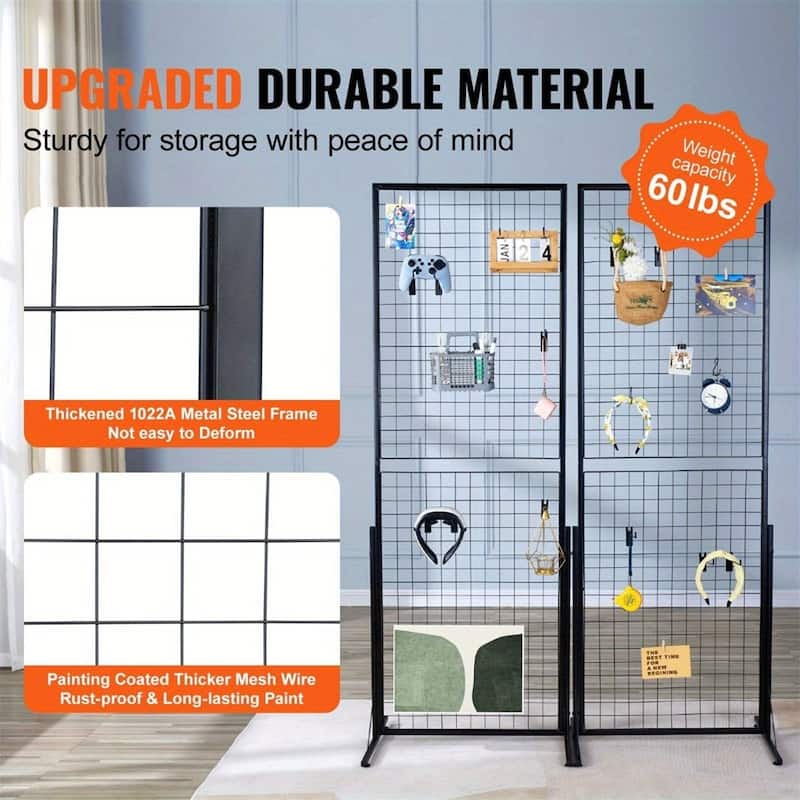 2' x 5.6' Grid Wall Panels Tower(2 Packs),Double-Sided Wire Gridwall