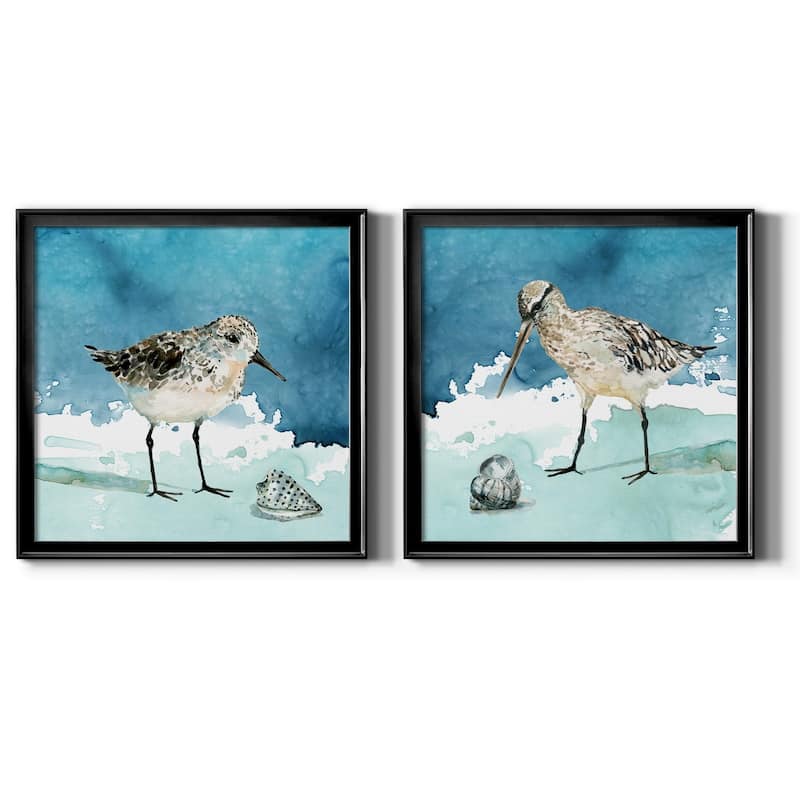 Delray Sandpiper I-Premium Framed Canvas - Ready to Hang - Multi-Color - 22.5x22.5 - Black