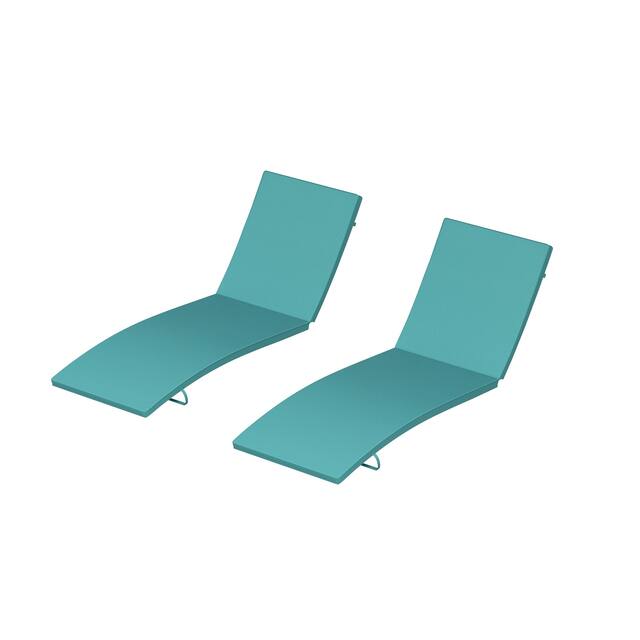 Bayview Outdoor Chaise Lounge Cushion (Set of 2) - Turquoise