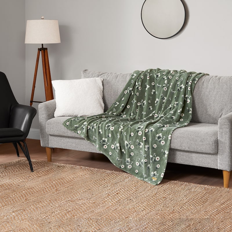Lucky Brand Daisy Plush Throw Blanket