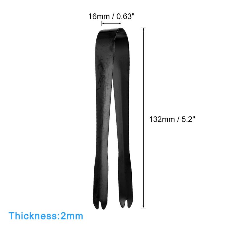 Serving Tongs, 3pcs 5.2 Inch Stainless Steel Ice Tongs for Dessert - 5.2 Inch - Black