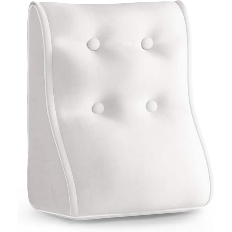 Sectional Headboard Pillow, Zipper Design Combinable Ergonomic Reading Pillow for Sitting in Bed, Adult Bedroom Decor Aesthetic - White