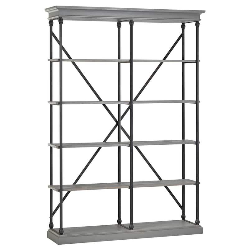 Barnstone Cornice Double Shelving Bookcase by iNSPIRE Q Artisan - Frosted Grey Finish