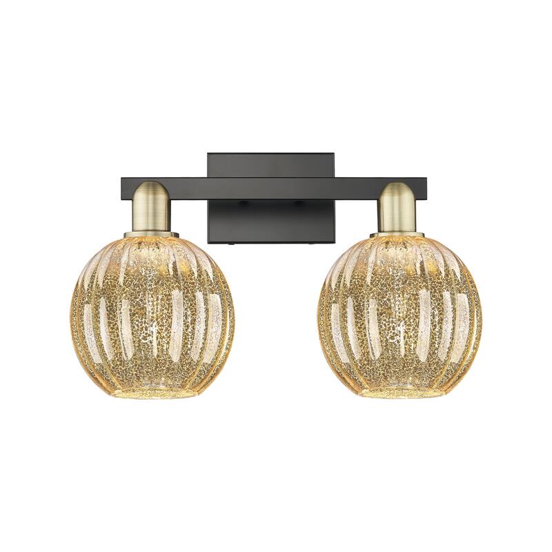 Innovations Lighting Downtown Urban - Preston - 2 Light 16" Globe Shade Bath Vanity Light