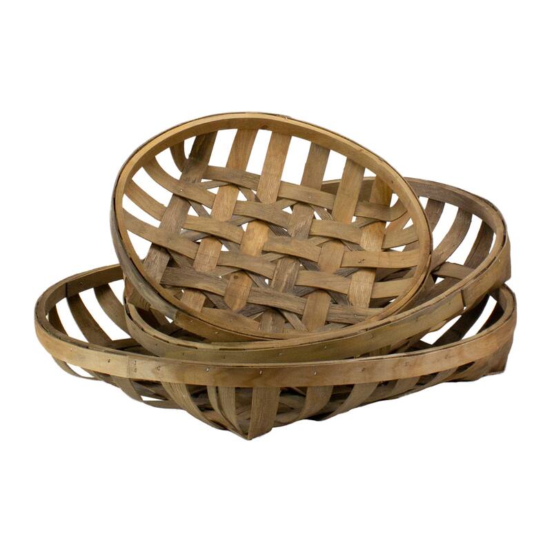 Set of 3 Brown Woven Baskets 23.75"
