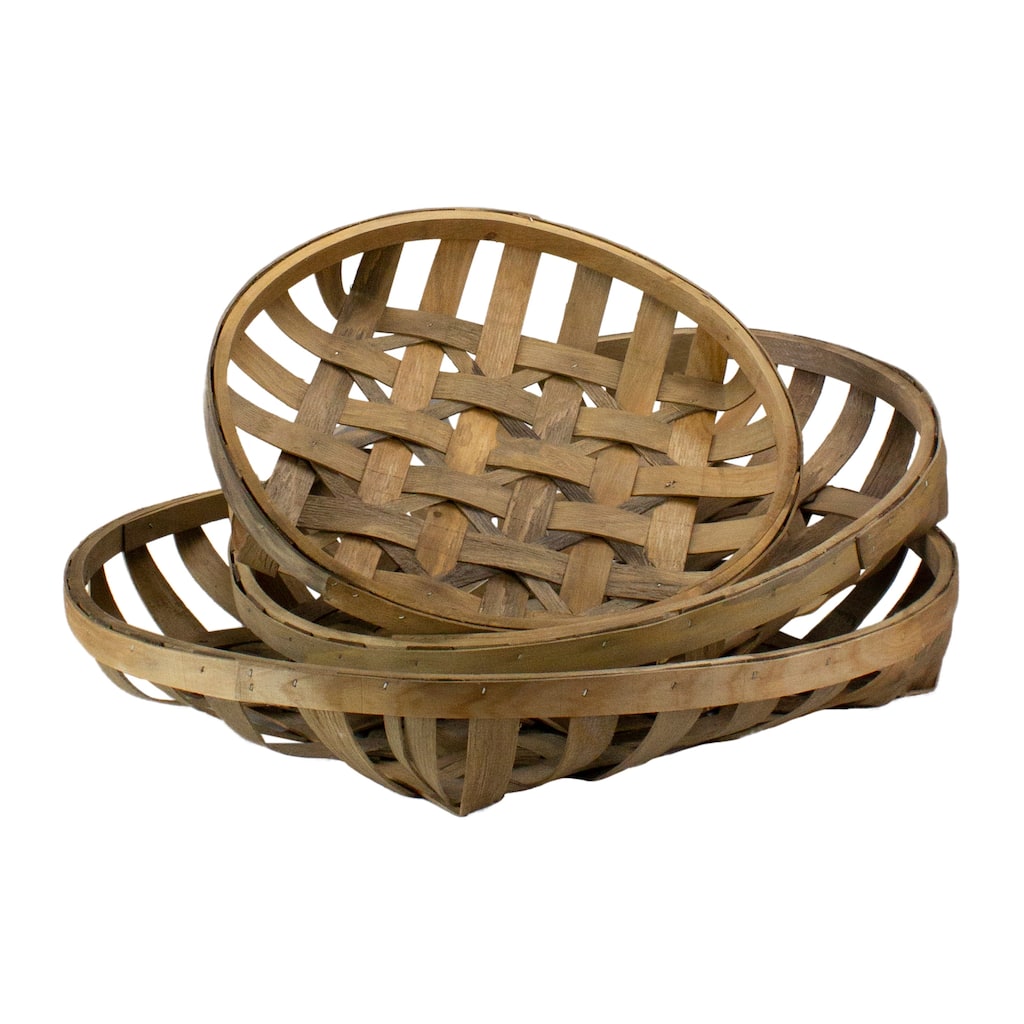 Set of 3 Brown Woven Baskets 23.75"
