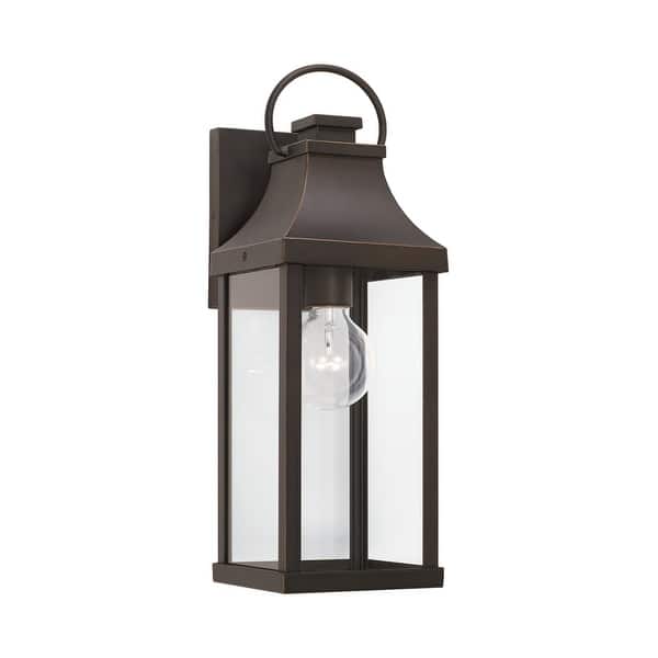 slide 2 of 11, Bradford Outdoor 1-light Small Wall Lantern w/ Clear Glass Oiled Bronze