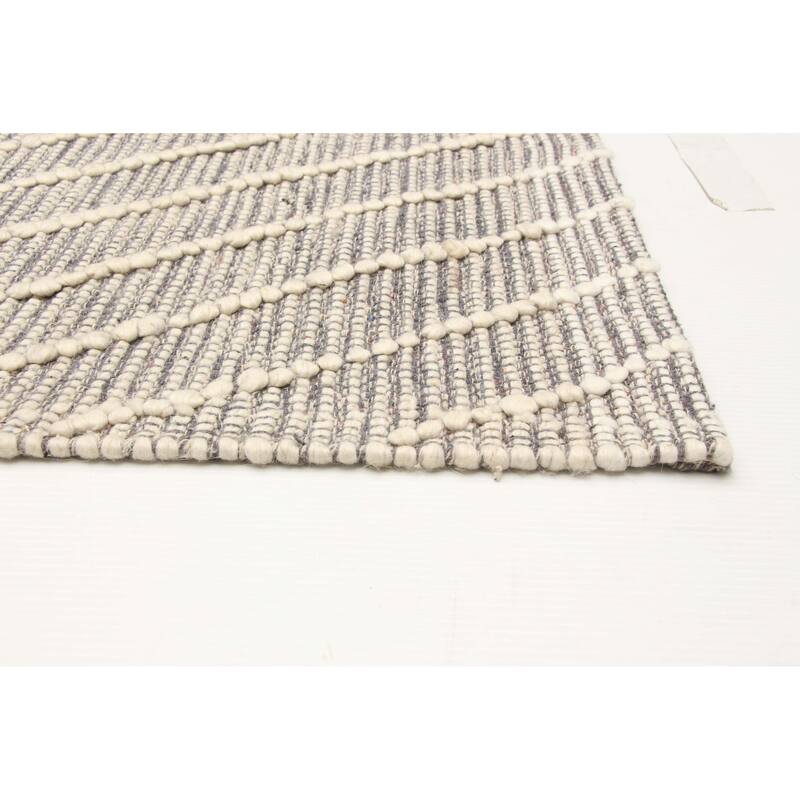ECARPETGALLERY Braid weave Sienna Grey Wool Rug - 5'0 x 8'5
