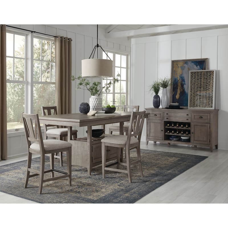 Magnussen Home Paxton Place Dovetail Grey Extendable Counter Height Dining Table - 38''W x 60''D x 36''H
