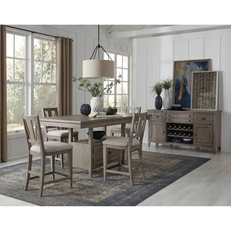 Magnussen Home Paxton Place Dovetail Grey Upholstered Counter Chair Two Pack - 18.25''W x 20.75''D x 40''H