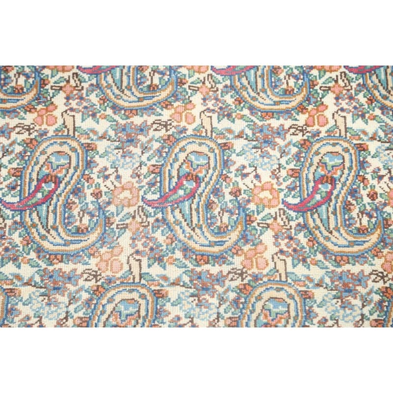 Muted Distressed Paisley Kerman Persian Area Rug Handmade Wool Carpet - 9'8" x 12'6"