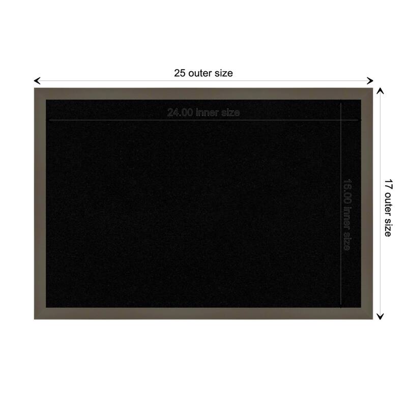 Svelte Wood Framed Black Corkboard Bulletin Board - Svelte Clay Grey - Board Size 24x16