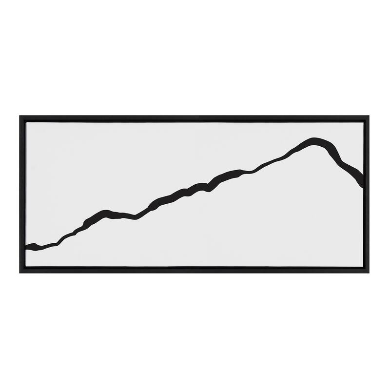 Kate and Laurel Sylvie Elevated Abstract Minimalist Mountain Landscape Framed Canvas by The Creative Bunch Studio