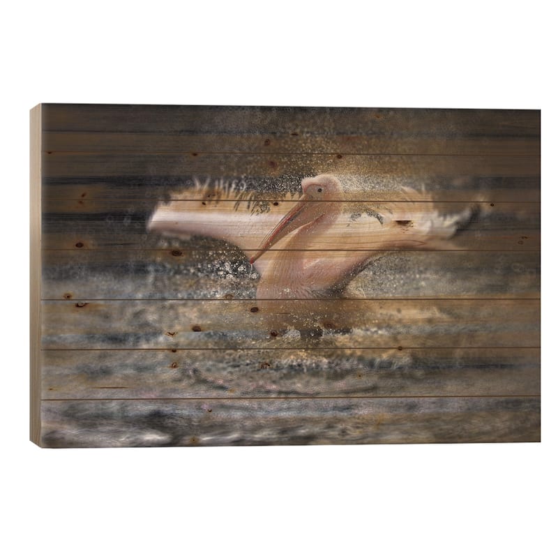 Bathing Fun ..... Print On Wood by Antje Wenner-Braun - Multi-Color - 26x40x1.5